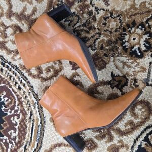 Leather Square Toe Gogo Boots Cowhide Booties Y2K does 70s Boho Fall Autumn